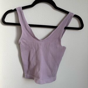 Lilac Ribbed Crop Top